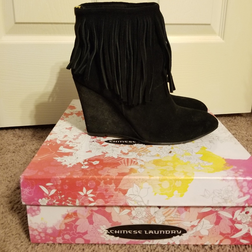 Chinese Laundry Fringe Booties